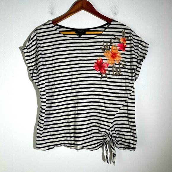 W5 Embroidered Striped Top - Picture 1 of 3